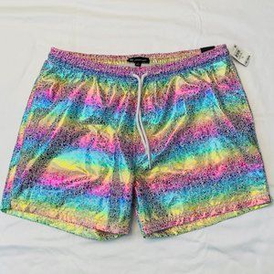 NWT Men’s Size XL International Concepts Rainbow Sparkle Swim Trunks